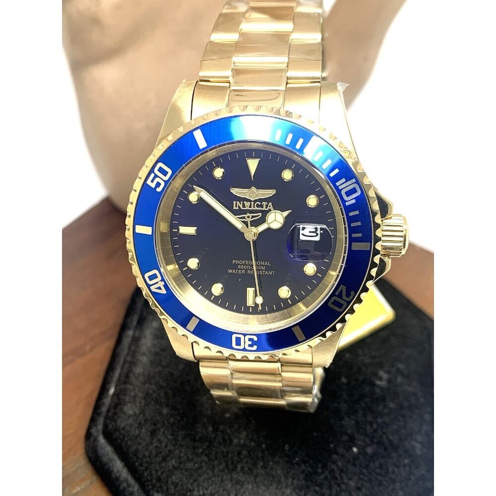 Invicta Men's Watch 26974 Pro Diver Blue Dial Quartz Gold Stainless Steel 40mm
